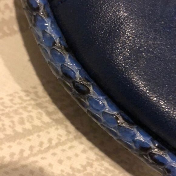 Jimmy Choo Blue Satin Leather/Elaphe Shoulder Bag - Picture 6 of 8